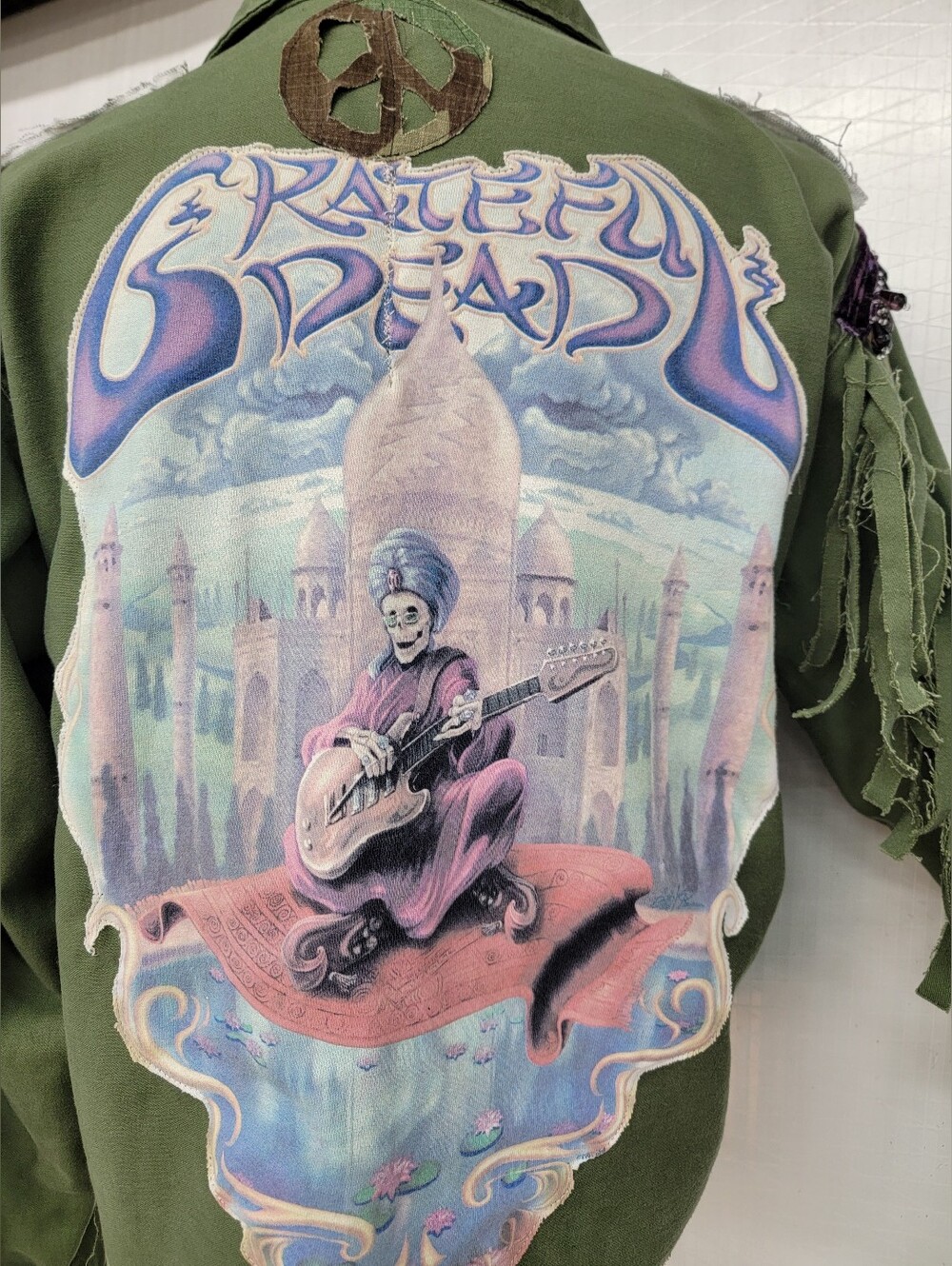 Grateful Dead US Army Military Fringe Jacket - Upcycled - Picture 11 of 11